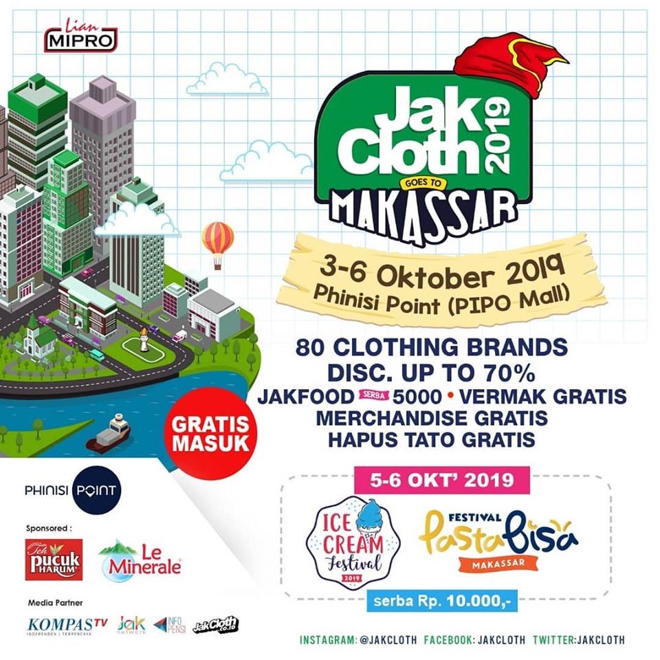 Jadwal Jakcloth 2025 Makassar, Info Acara Jakcloth Makassar 2025, Makassar Clothing Expo, Brand Jakcloth Makassar, Lokasi Jakcloth Festival di Makassar